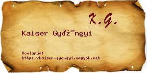 Kaiser Gyöngyi névjegykártya